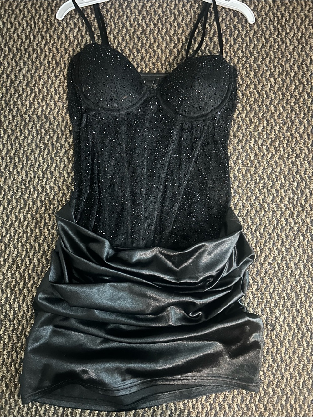 Windsor Black Sequin Bustier Mini Dress